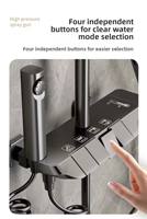 Système de douche thermostatique mural carré chromé avec jets de massage et de pluie, ensemble mitigeur de baignoire noir piano pour usage hôtelier