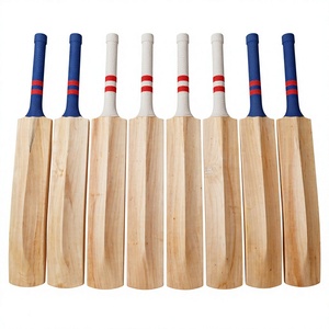Batte de cricket classique en bois, poignée bleue, accents orange, légère, durable, écologique, ambidextre, épaisseur 38 mm, pour jeu en extérieur - Product Image 3