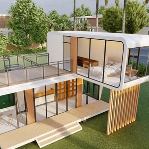 Casa Contenedor de Acero Ligero Aislada de Lujo, Tipo Cabaña Apple, Móvil, Prefabricada, Portátil, Económica, de 20 y 40 Pies, para Oficina - Product Image 1