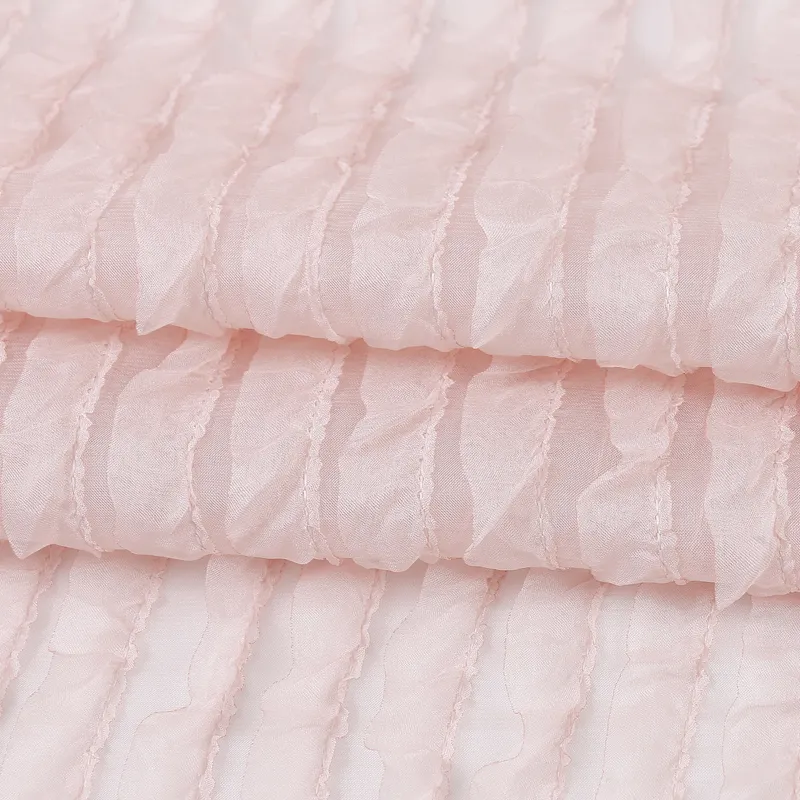 100% पॉलिएस्टर lurex जाल बुना Crinkle प्रिंट रेशम शिफॉन कपड़े