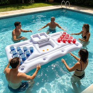 <span class=keywords><strong>Table</strong></span> <span class=keywords><strong>de</strong></span> billard gonflable pour jeux d'été, flotteur gonflable pour piscine, 4 balles <span class=keywords><strong>de</strong></span> <span class=keywords><strong>ping</strong></span>-<span class=keywords><strong>pong</strong></span>, 20 gobelets pour adultes - Product Image 2