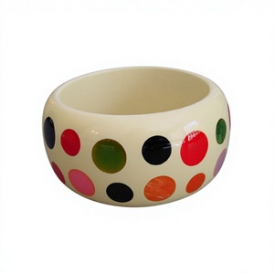 Vintage Women's Best Quality Crystal Resin <b>Bracelet</b> Set with <b>Love</b> Style Accessories New Fashion Dot Design Bangle with Woman - Product Image 3