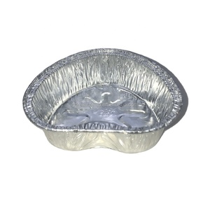 170ml hình trái tim 4*3.7 \ "nhôm lá mỏng container 102*94*32mm cấp thực phẩm bên bánh khay bền và thân thiện với môi Khay Giấy Bạc - Product Image 6