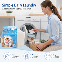Feuilles de lessive multi-usages KELEE 7-en-1 avec protection des couleurs, éliminateur d'odeurs et adoucissant pour lavage en machine