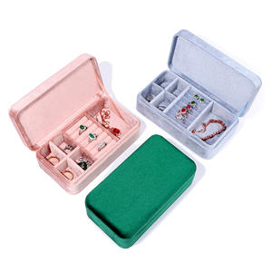 Wholesale <b>Mini</b> Travel Jewelry <b>Box</b> Velvet Antique Jewelry Necklace Ring <b>Storage</b> <b>Box</b> - Product Image 2