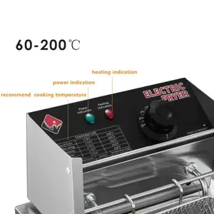 Kızartma elektrikli aperatif makinesi çift silindirli fritöz tavuk cips fritöz ticari paslanmaz çelik sağlanan Online destek