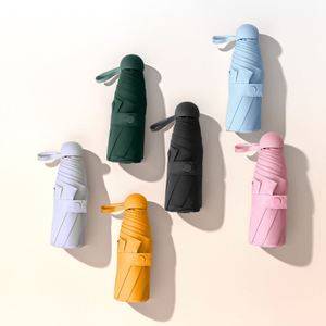 Promotional Lady Mini Capsule Umbrella Girls Portable <b>Pocket</b> Folding Umbrella UV Production Sunscreen Umbrellas with Case - Product Image 3