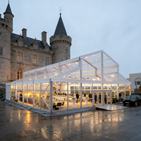 Tente transparente en PVC et aluminium de style serre moderne pour mariage de luxe en plein air