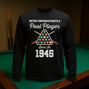 T-shirt à manches longues pour joueur de billard, né en 1945, 78e anniversaire - Product Image 3