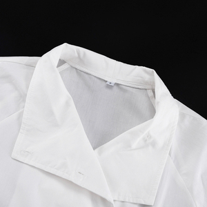 Chemisiers et Blouses Décontractées Chic en Coton Blanc à Col Montant et Manches Longues Coupe Oversize pour Femmes – Collection Été 2026 – Tendances Élégantes - Product Image 6