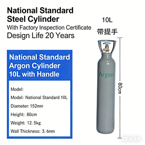 Bouchons de bouteille de gaz en acier sans soudure haute pression pour oxygène/CO2/argon - Product Image 3