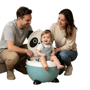Chaise de toilette en plastique pour enfants, motif animal panda, facile à nettoyer, fonction urinoir, idéale pour les voyages, pot pour bébé - Product Image 1