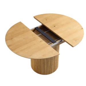 Tavolo da Pranzo Allungabile con Base a Piedistallo in Legno, Stile Nordico Moderno di Lusso, 4/6 Posti, Bestseller - Product Image 4