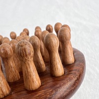 Peigne de massage rond en bois de santal - Outil anti-chute de cheveux pour le bien-être du cuir chevelu et des follicules, stimulant les méridiens ; Soin capillaire thérapeutique favorisant la santé