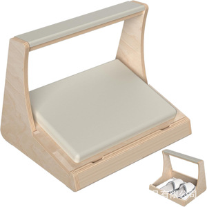 Solid Wood Footstool With <b>Storage</b> <b>Shoe</b> <b>Rack</b> For Home Office Use Off White - Product Image 2