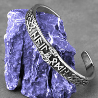 Bracelet Viking Runes Marteau Thor Homme Acier Inoxydable Nordique Mjolnir Manchette Ouverte Bijoux Mode Punk Cadeau Gros