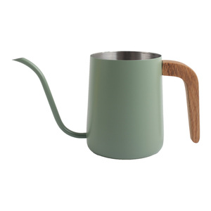 Bouilloire à café col de cygne en acier inoxydable jaune personnalisée 350 ml 600 ml pour café filtre avec poignée en bois - Product Image 6