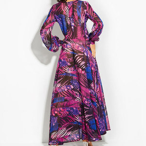 ZZH499 - Vestido Camisero de Encaje con Malla, Nuevo, Ajustado a la Cintura, Color Puro, Elegante - Product Image 2