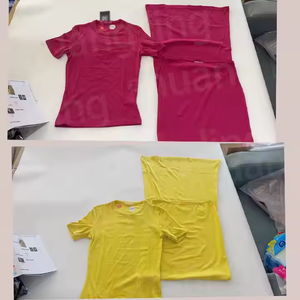 Completi da Donna Personalizzabili con LOGO, Set in Cotone e Spandex a Costine, 2 Pezzi: T-shirt e Gonna Lunga, Abbigliamento Loungewear Femminile - Product Image 5