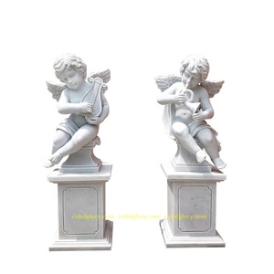 Vente chaude Belle Pierre En Marbre Sculpté Petit <span class=keywords><strong>Ange</strong></span> Statue - Product Image 2
