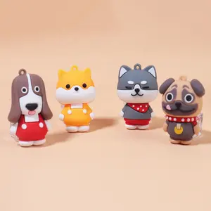 factory oem Cartoon Golden Retriever Shiba Inu Bulldog Gift Soft pvc figures