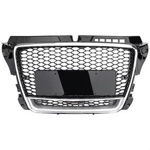 Grille de voiture ABS personnalisée de haute qualité, design RS3, pour Audi A3 S3 8P.5 8PA 2008-2012, cadre inférieur chromé, installation facile, livraison rapide aux États-Unis - Product Image 1