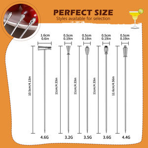 ไม้จิ้มผลไม้ไม้สำหรับทำแซนวิชใช้ซ้ำได้ไม้จิ้มค็อกเทลสำหรับบาร์ทำจากสเตนเลสสตีล18/8 - Product Image 2