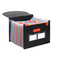 Carpeta de Archivo Tipo Acordeón, Multiusos, de Gran Capacidad, con Tres Lados Sellados, de Polipropileno, con Páginas Interiores de Colores, para Oficina