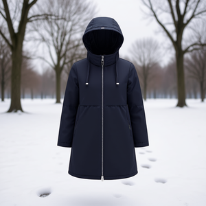 Cappotto leggero in cotone da donna, taglie M-XL, con cappuccio, lungo, per l'inverno. - Product Image 3