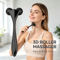 Rouleau de massage facial 3D en forme de V avec fonction musicale, pour raffermir la peau, lifter le visage et réduire les poches, bienfaits anti-âge