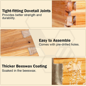 Equipo de Apicultura, <span class=keywords><strong>Colmena</strong></span> Langstroth de 5 Niveles y 10 Cuadros con Revestimiento de Cera, <span class=keywords><strong>Colmena</strong></span> Resistente en Venta - Product Image 4