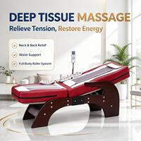 Table de massage thermique infrarouge lointain de style coréen, très vendue, avec rouleaux de jade automatiques pour soulagement des douleurs corporelles complètes