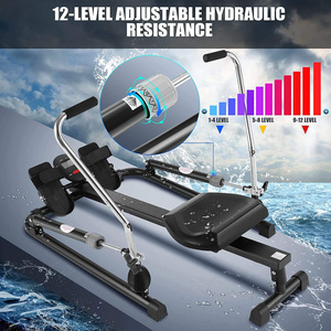 Wellshow – <span class=keywords><strong>rameur</strong></span> <span class=keywords><strong>hydraulique</strong></span> à mouvement complet, pliable avec 12 niveaux de résistance réglables, Machine à ramer pour usage domestique - Product Image 5
