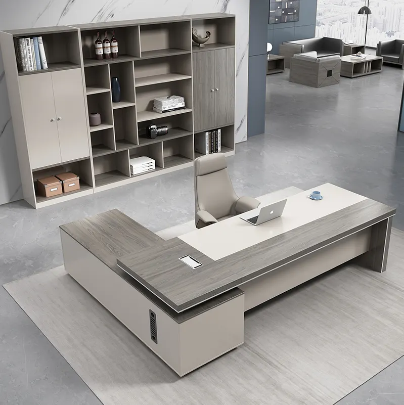 Conjunto de móveis de escritório, mesa executiva moderna de negócios de luxo