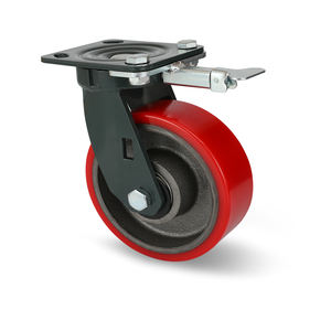 Ruedas Giratorias de Poliuretano de Alta Resistencia para Carretillas, con Bloqueo Central, de 4, 5, 6 y 8 Pulgadas, <span class=keywords><strong>Precio</strong></span> de China - Product Image 3