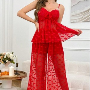 Nouvel ensemble de lingerie transparente sexy ODM pour le commerce extérieur transfrontalier Europe États-Unis, comprenant <span class=keywords><strong>une</strong></span> camisole de nuit ajourée à motif cœur - Product Image 2