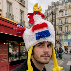 Divertido Sombrero <span class=keywords><strong>de</strong></span> Gallo con Bandera <span class=keywords><strong>de</strong></span> Francia, Gorra <span class=keywords><strong>de</strong></span> Pollo Novedosa, Sombrero <span class=keywords><strong>de</strong></span> Peluche con Cabeza <span class=keywords><strong>de</strong></span> Animal para Eventos <span class=keywords><strong>de</strong></span> Aficionados al Fútbol - Product Image 3