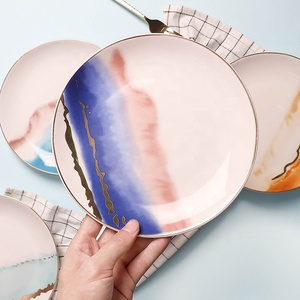 Sıcak satış özelleştirilmiş yavaş yavaş renk yaratıcı seramik kaliteli modern restoran servis tabakları - Product Image 6