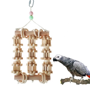Suministros para loros, juguetes para pájaros, guacamayo, loro grande, juguete masticable de madera - Product Image 2
