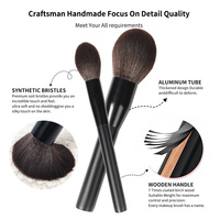 Ensemble de 8 pinceaux de maquillage professionnels de haute qualité, synthétiques, noirs, de luxe, avec logo personnalisé, pour le visage, pour les voyages, marque privée
