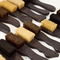 Brosse à chaussures en poils de porc et crin de cheval avec manche en bois de rose, brosse à chaussures artisanale en poils naturels, brosse de luxe pour l'entretien des chaussures