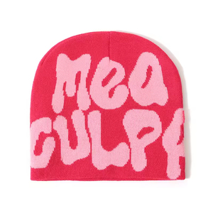 Bonnet Jacquard à Motif Lettres en Gros Y2K Streetwear Mignon et Stylé Hiver Tricoté Unisexe avec Logo Personnalisé - Product Image 2