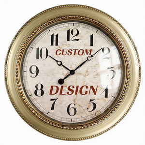 Horloge murale bordeaux 18 pouces, luxe, rouge vin, bordure dorée perlée, cadran carte du monde ancien, mouvement silencieux à quartz, rétro, ronde, Reloj De Pared - Product Image 3