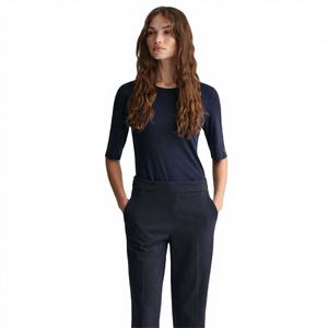 Women's Casual Solid V-Neck Short <b>Butterfly</b> Sleeve Loose Fit Anti-Pilling 100% Cotton Knitted Summer <b>Top</b> - Product Image 3