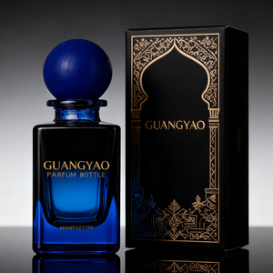 Diseño de lujo Cuadrado vacío 50ml 100mL Botella cara Perfume Vidrio Bola de madera Tapa Caja Embalaje - Product Image 4