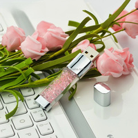 Flashdisk Plastik Bling Bling Warna Pelangi 3.0/2.0 4GB 8GB 16GB Perhiasan Hadiah Perusahaan USB Custom