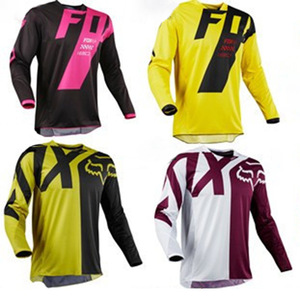 Traje de Ciclismo <span class=keywords><strong>FOX</strong></span> para Bicicleta de Montaña, Motociclismo Todoterreno, Descenso, Transpirable, de Secado Rápido, Poliéster, <span class=keywords><strong>Camiseta</strong></span> de Manga Larga para Verano - Product Image 1