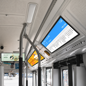 Schermo pubblicitario per metropolitana, autobus e mezzi pubblici, display LCD allungato, segnaletica digitale, lettore Android WiFi da parete, tabellone informativo - Product Image 1