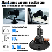 Support de fixation Magic Arm pour voiture avec ventouse, capacité de charge de 70 kg, filetage universel 1/4 pouce pour appareils photo reflex numériques et caméras d'action