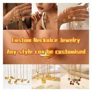 Nuovi Set di Gioielli in Acciaio Inossidabile con Ciondolo Collana e Orecchini a Lobo Placcati Oro 18k - Product Image 5